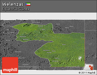 Satellite Panoramic Map of Welenzas, desaturated