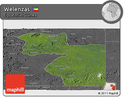 Satellite Panoramic Map of Welenzas, desaturated