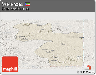 Shaded Relief Panoramic Map of Welenzas, lighten