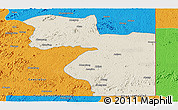 Shaded Relief Panoramic Map of Welenzas, political outside