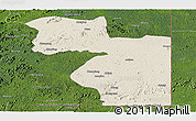 Shaded Relief Panoramic Map of Welenzas, satellite outside