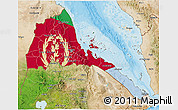 Flag 3D Map of Eritrea, satellite outside, bathymetry sea