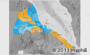 Political 3D Map of Eritrea, desaturated