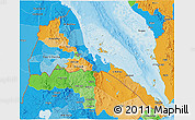 Political 3D Map of Eritrea