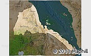 Satellite 3D Map of Eritrea, darken
