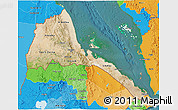 Satellite 3D Map of Eritrea, political outside, satellite sea
