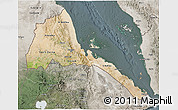 Satellite 3D Map of Eritrea, semi-desaturated