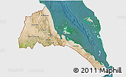 Satellite 3D Map of Eritrea, single color outside