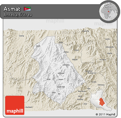Classic Style 3D Map of Asmat