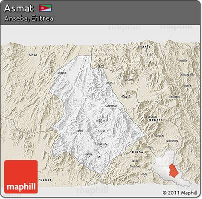 Classic Style 3D Map of Asmat