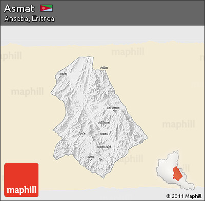 Classic Style 3D Map of Asmat, single color outside