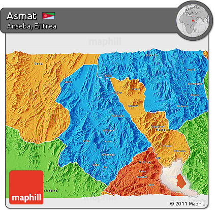 Political 3D Map of Asmat