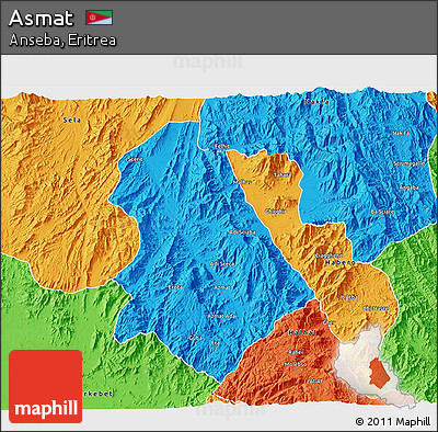 Political 3D Map of Asmat