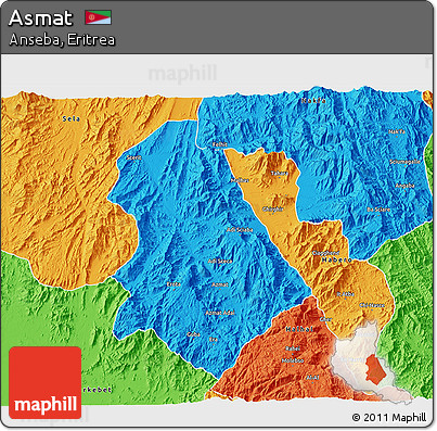 Political 3D Map of Asmat