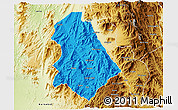 Political 3D Map of Asmat, physical outside