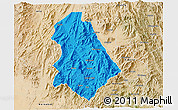 Political 3D Map of Asmat, satellite outside