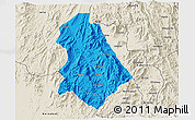 Political 3D Map of Asmat, shaded relief outside