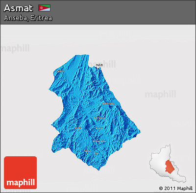 Political 3D Map of Asmat, single color outside