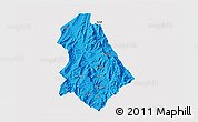 Political 3D Map of Asmat, single color outside