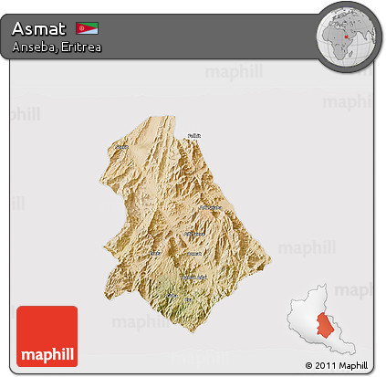 Satellite 3D Map of Asmat, cropped outside