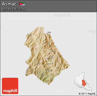 Satellite 3D Map of Asmat, cropped outside