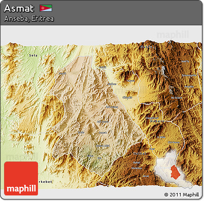 Satellite 3D Map of Asmat, physical outside