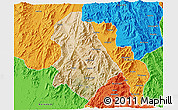 Satellite 3D Map of Asmat, political outside