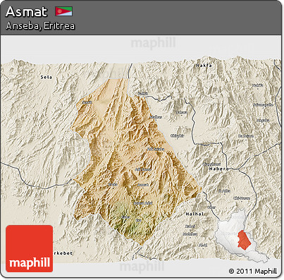Satellite 3D Map of Asmat, shaded relief outside