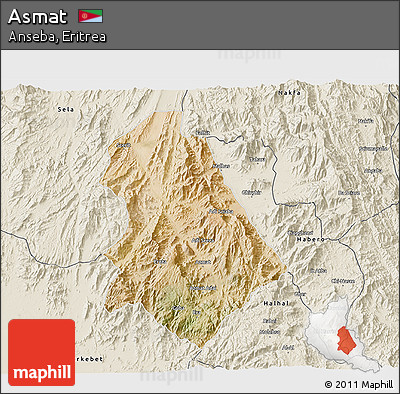 Satellite 3D Map of Asmat, shaded relief outside