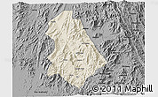 Shaded Relief 3D Map of Asmat, darken, desaturated