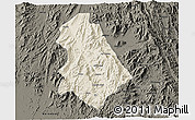 Shaded Relief 3D Map of Asmat, darken