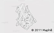 Silver Style 3D Map of Asmat, single color outside