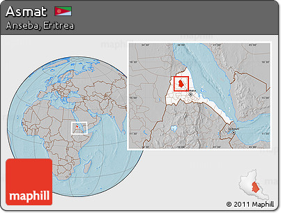 Gray Location Map of Asmat, highlighted country, within the entire country, hill shading