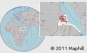 Gray Location Map of Asmat, highlighted country, highlighted parent region, hill shading