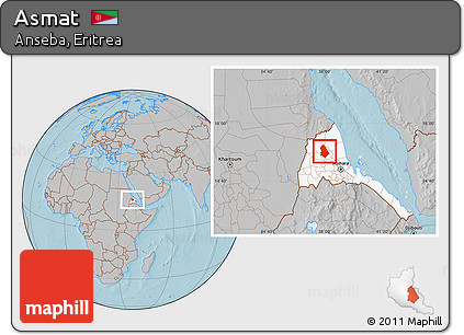 Gray Location Map of Asmat, highlighted country, hill shading