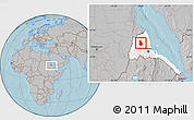 Gray Location Map of Asmat, highlighted country, hill shading