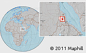 Gray Location Map of Asmat, highlighted parent region, hill shading