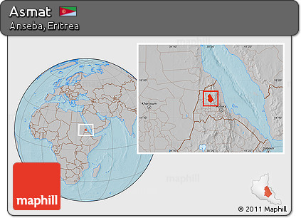 Gray Location Map of Asmat, hill shading