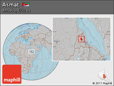 Gray Location Map of Asmat, hill shading