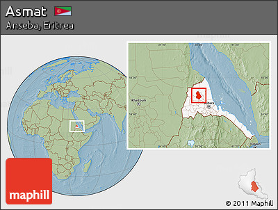 Savanna Style Location Map of Asmat, highlighted country, hill shading