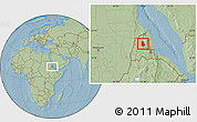 Savanna Style Location Map of Asmat, hill shading