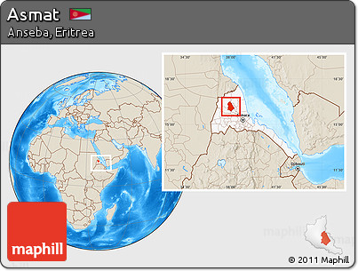 Shaded Relief Location Map of Asmat, highlighted country, within the entire country