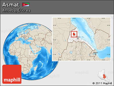 Shaded Relief Location Map of Asmat, highlighted country, within the entire country
