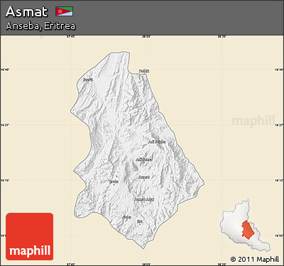 Classic Style Map of Asmat, single color outside