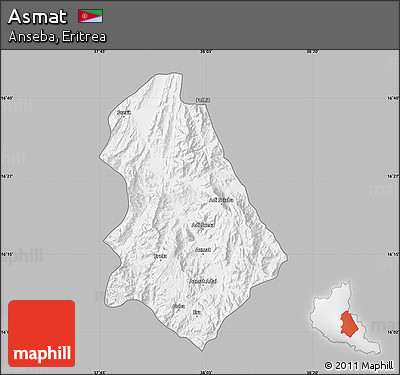 Gray Map of Asmat, single color outside