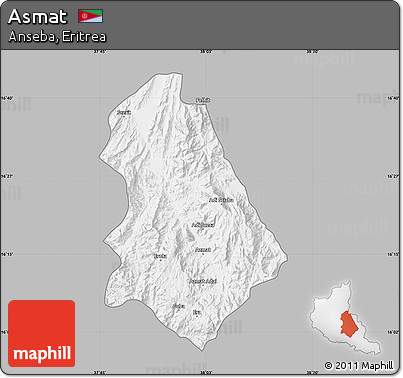 Gray Map of Asmat, single color outside