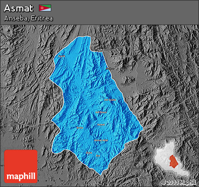 Political Map of Asmat, darken, desaturated