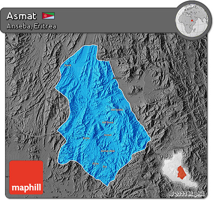 Political Map of Asmat, darken, desaturated