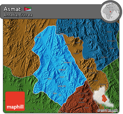 Political Map of Asmat, darken
