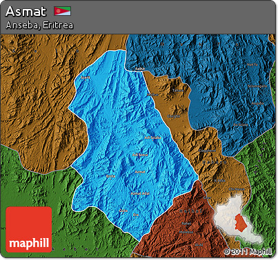 Political Map of Asmat, darken
